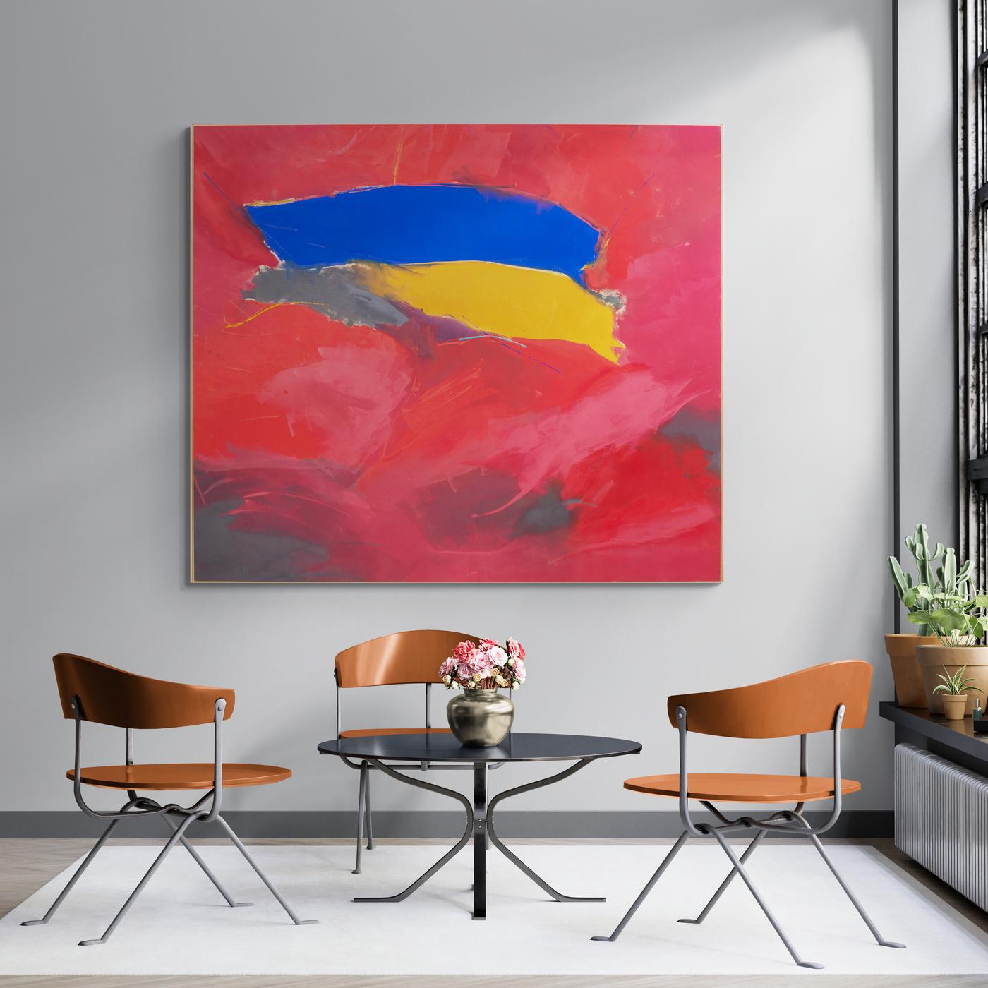 Nuvu Blue - moderno, contemporáneo, abstracto gestual, acrílico sobre lienzo en venta 4