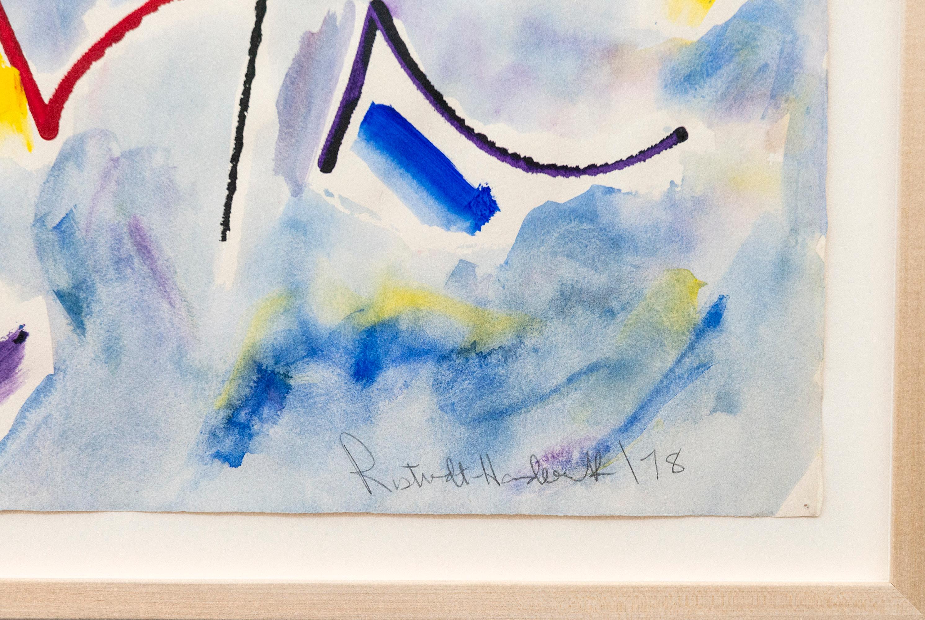 This contemporary acrylic abstract painting is one of Milly Ristvedt’s earlier works.

Known as a master colourist, this piece was painted in the 1970s when the Canadian artist was not only exploring the world of colour but also the energy found in