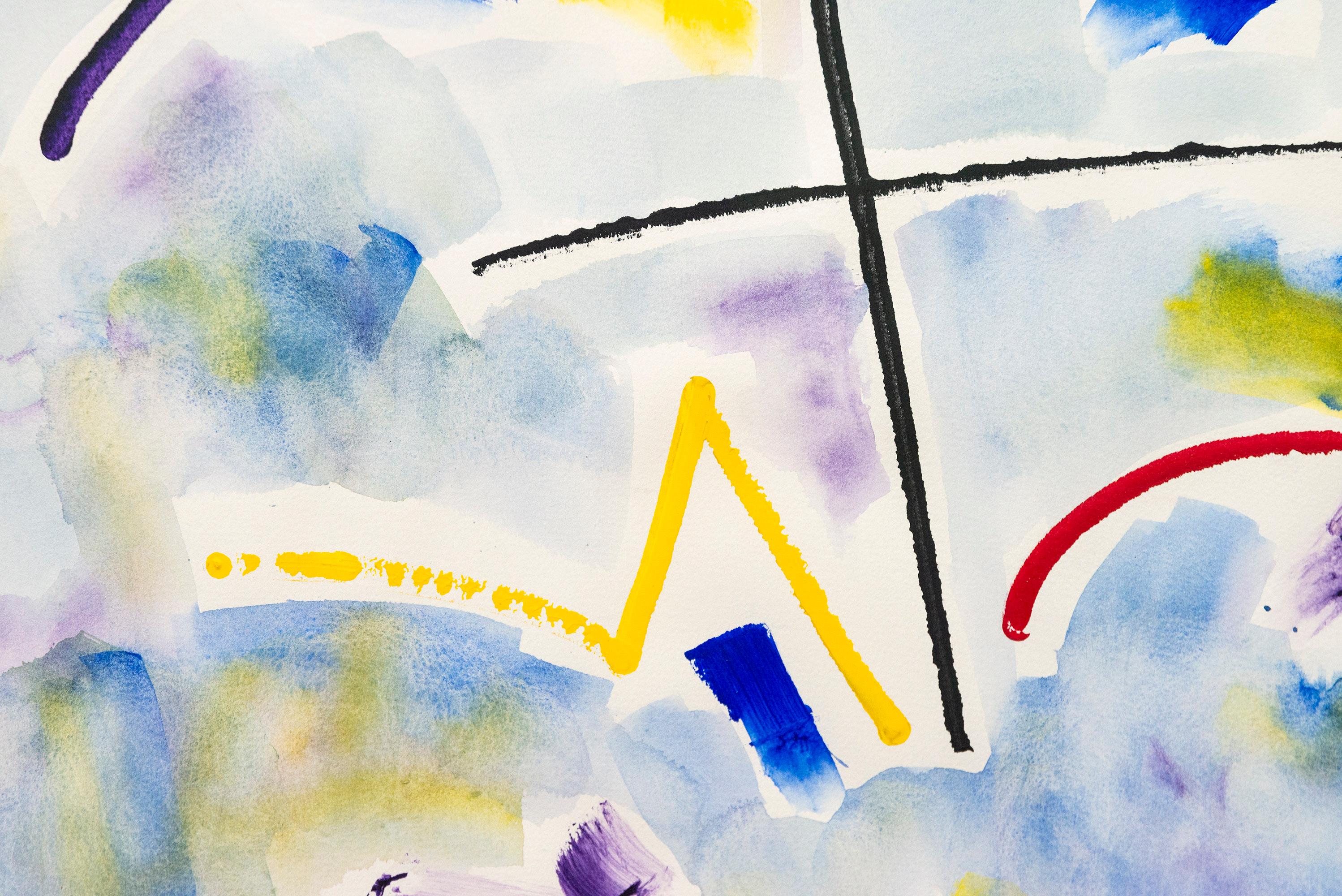Primary Sun - contemporary, minimalist, abstract, acrylic on archival paper For Sale 3