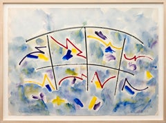 Primary Sun - contemporary, minimalist, abstract, acrylic on archival paper