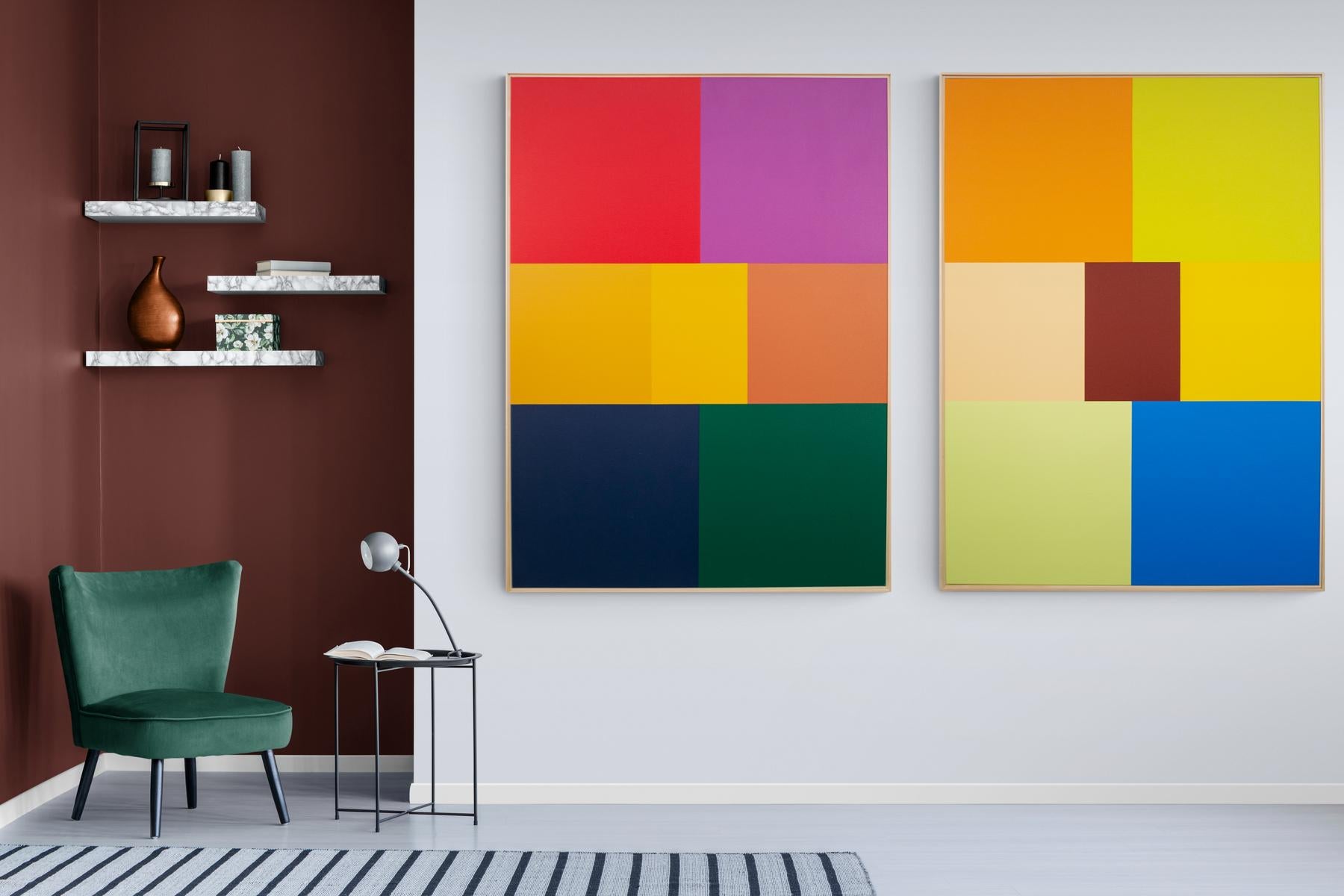 Proposition (Set of Four) - large, colourful, abstract, acrylic on canvas - Painting by Milly Ristvedt