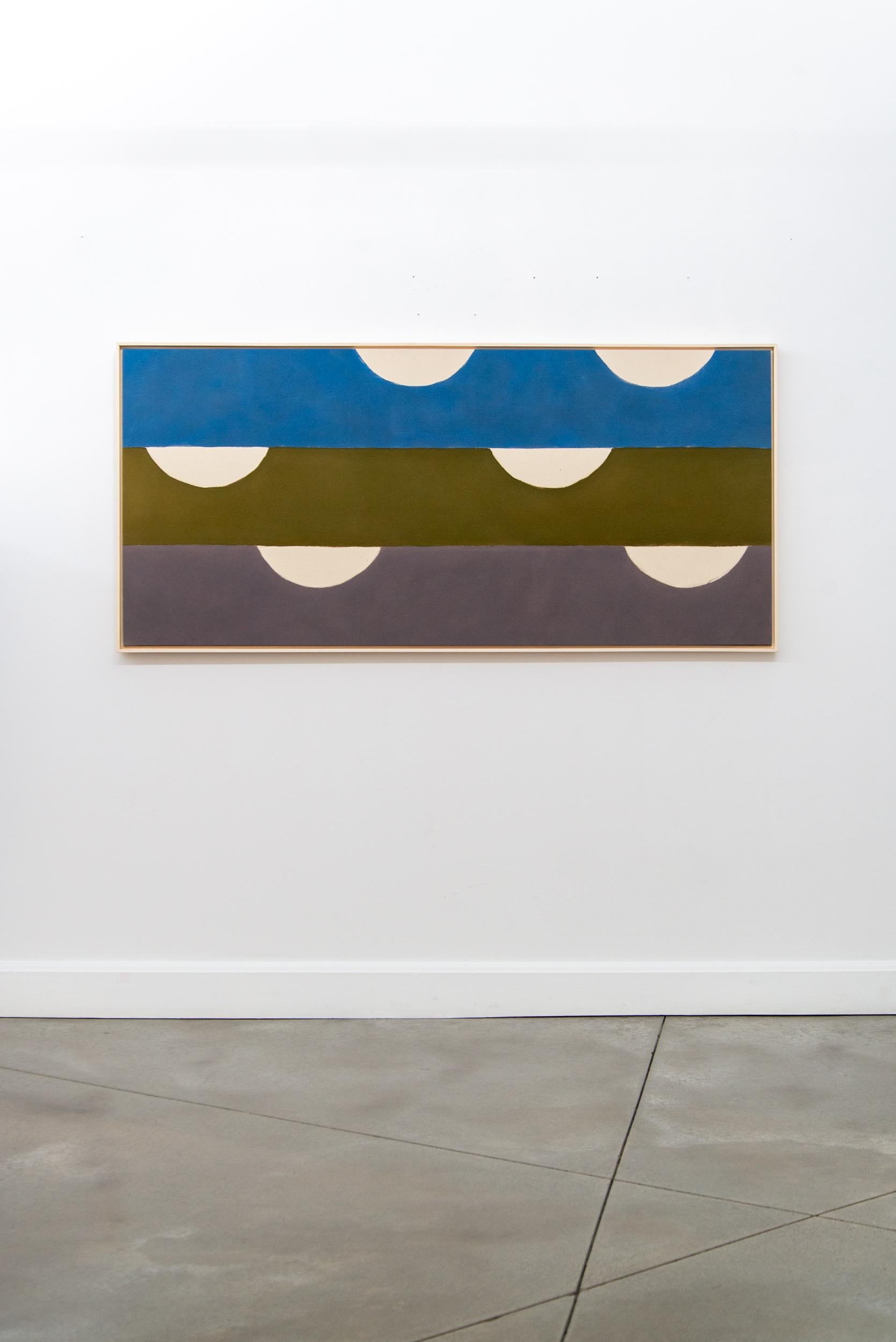 Sea Span - moderno, contemporaneo, minimalista, astratto, acrilico su tela - Abstract Painting Grigio di Milly Ristvedt