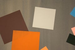 Seafoam Grid Play - large, earth tones, geometric abstraction, acrylic on canvas