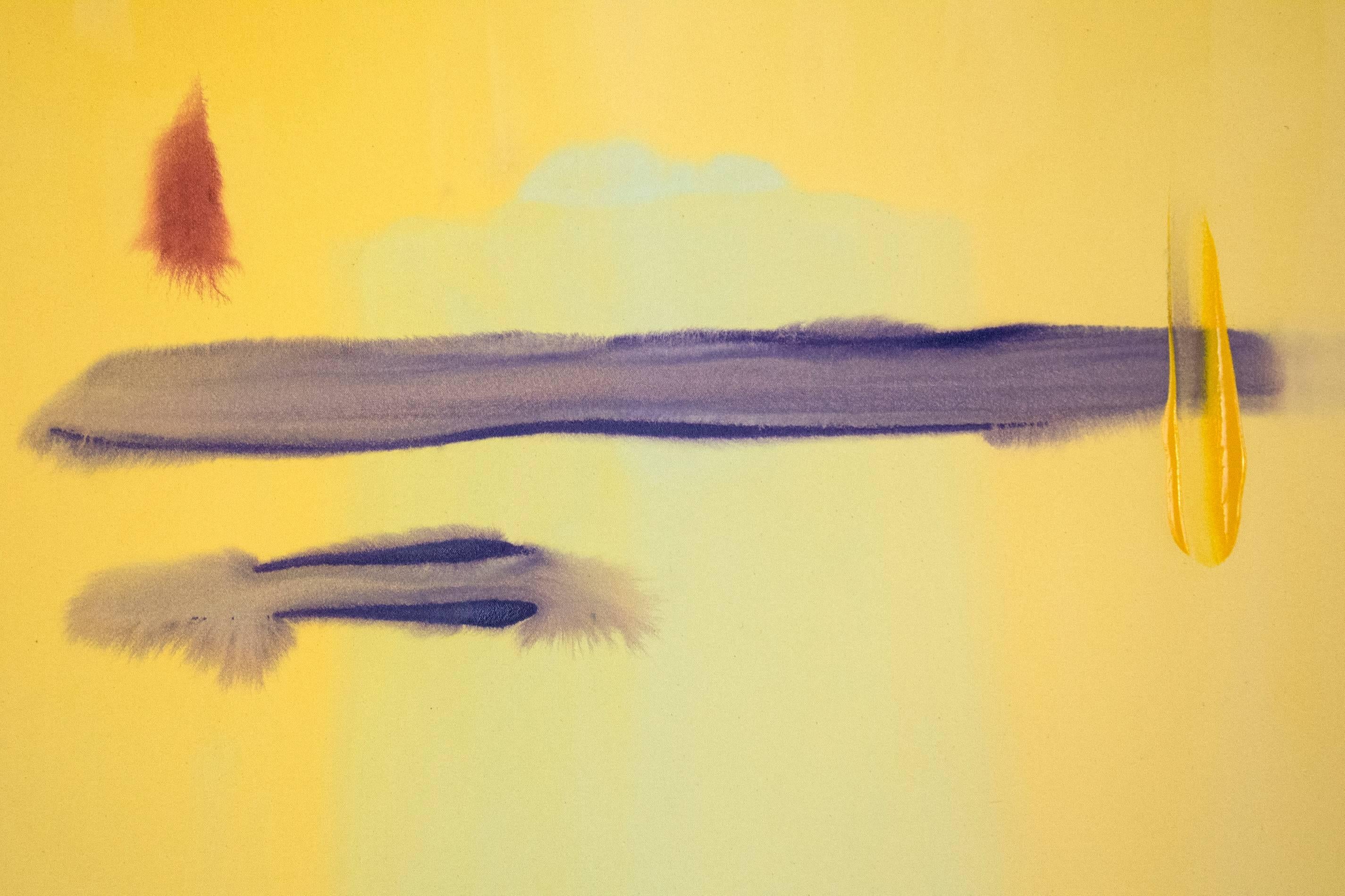 Sizzle Yellow - brillante, colorido, contemporáneo, abstracto, acrílico sobre lienzo - Painting de Milly Ristvedt