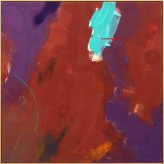 Song for the Lark - large, red, purple, gestural abstract, acrylic on canvas