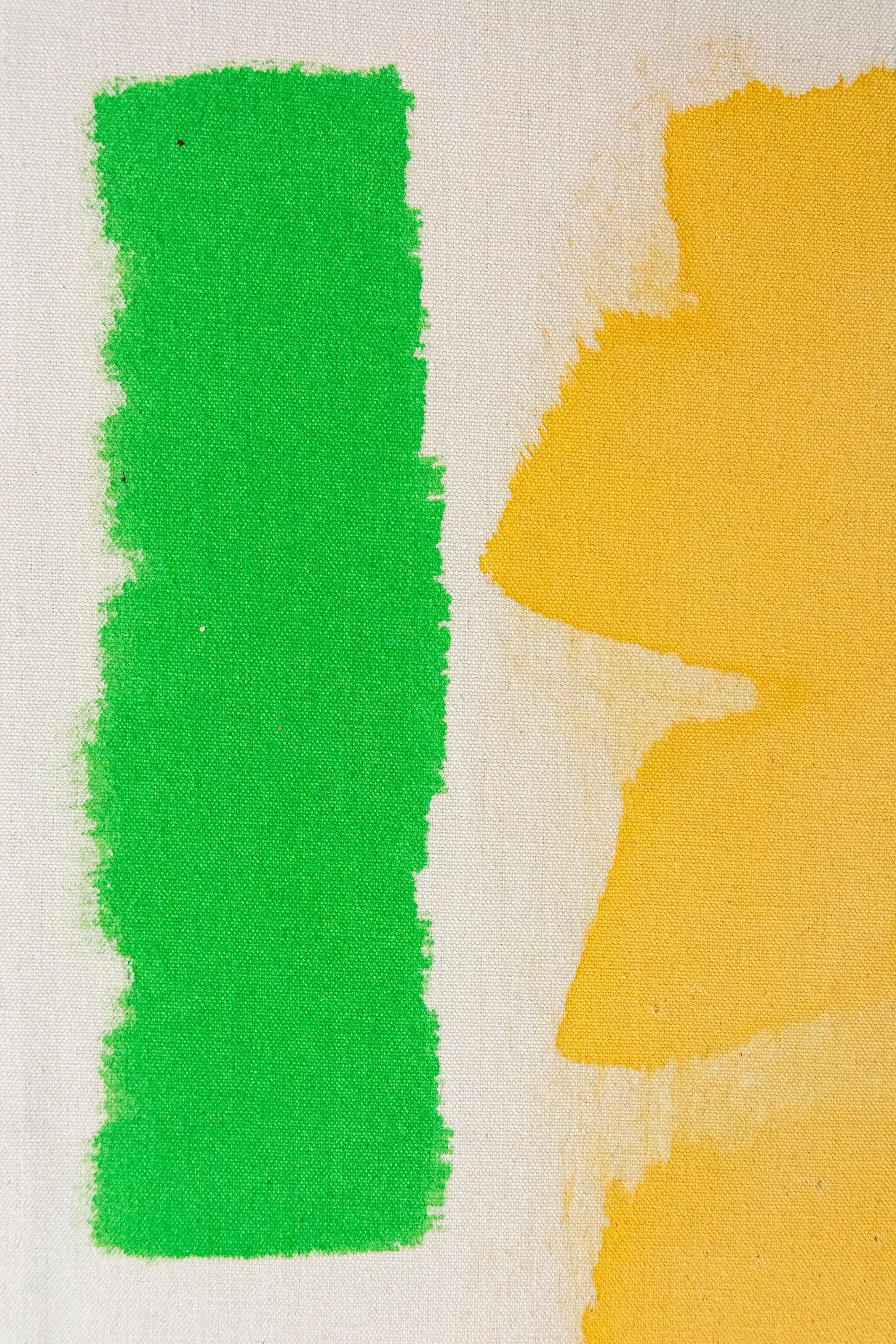 Vitrail d'été - grand, brillant, coloré, jaune, abstrait, acrylique sur toile en vente 2