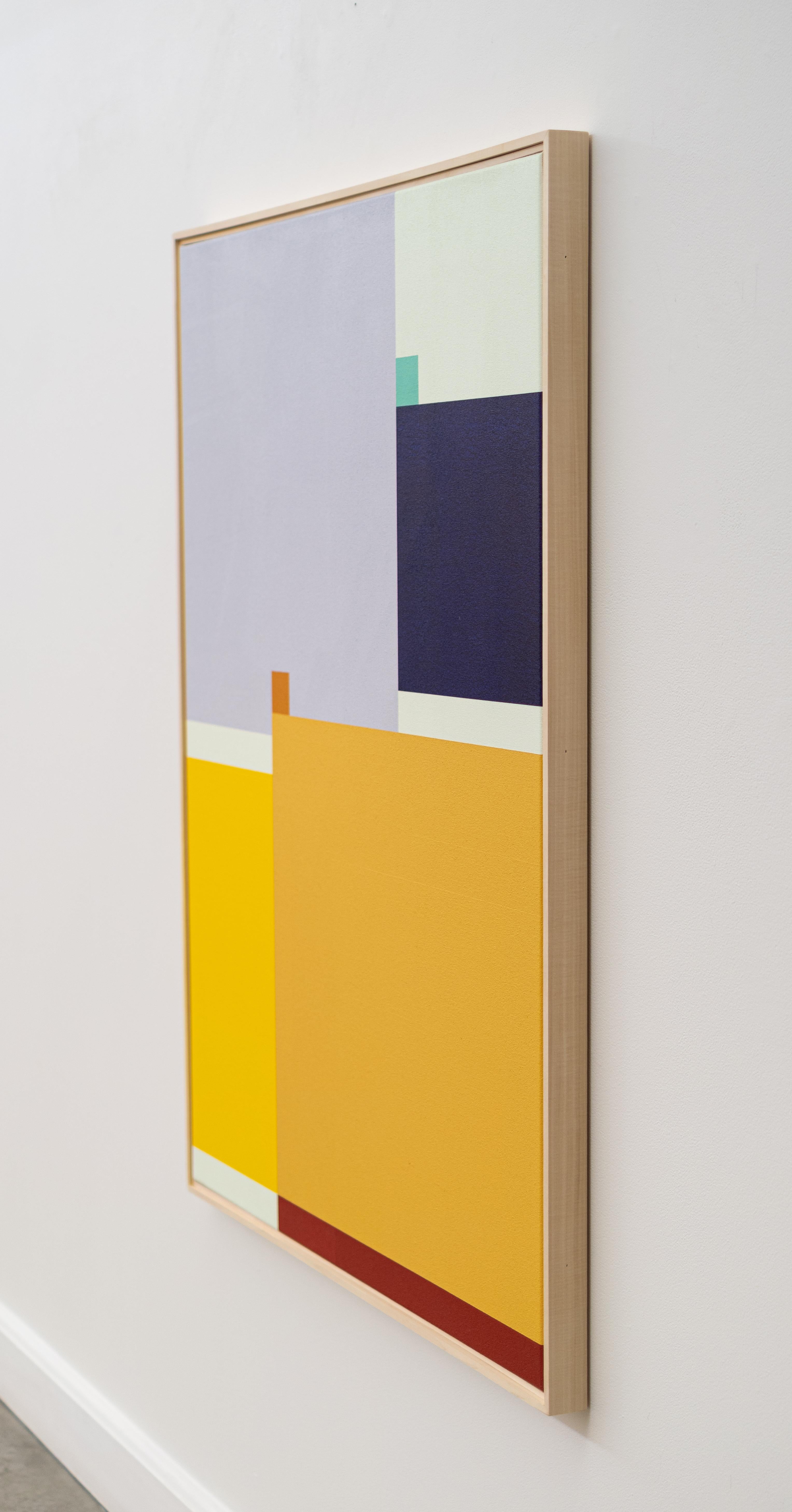Systèmes #3 - moderne, contemporain, abstrait, acrylique sur toile - Jaune Abstract Painting par Milly Ristvedt