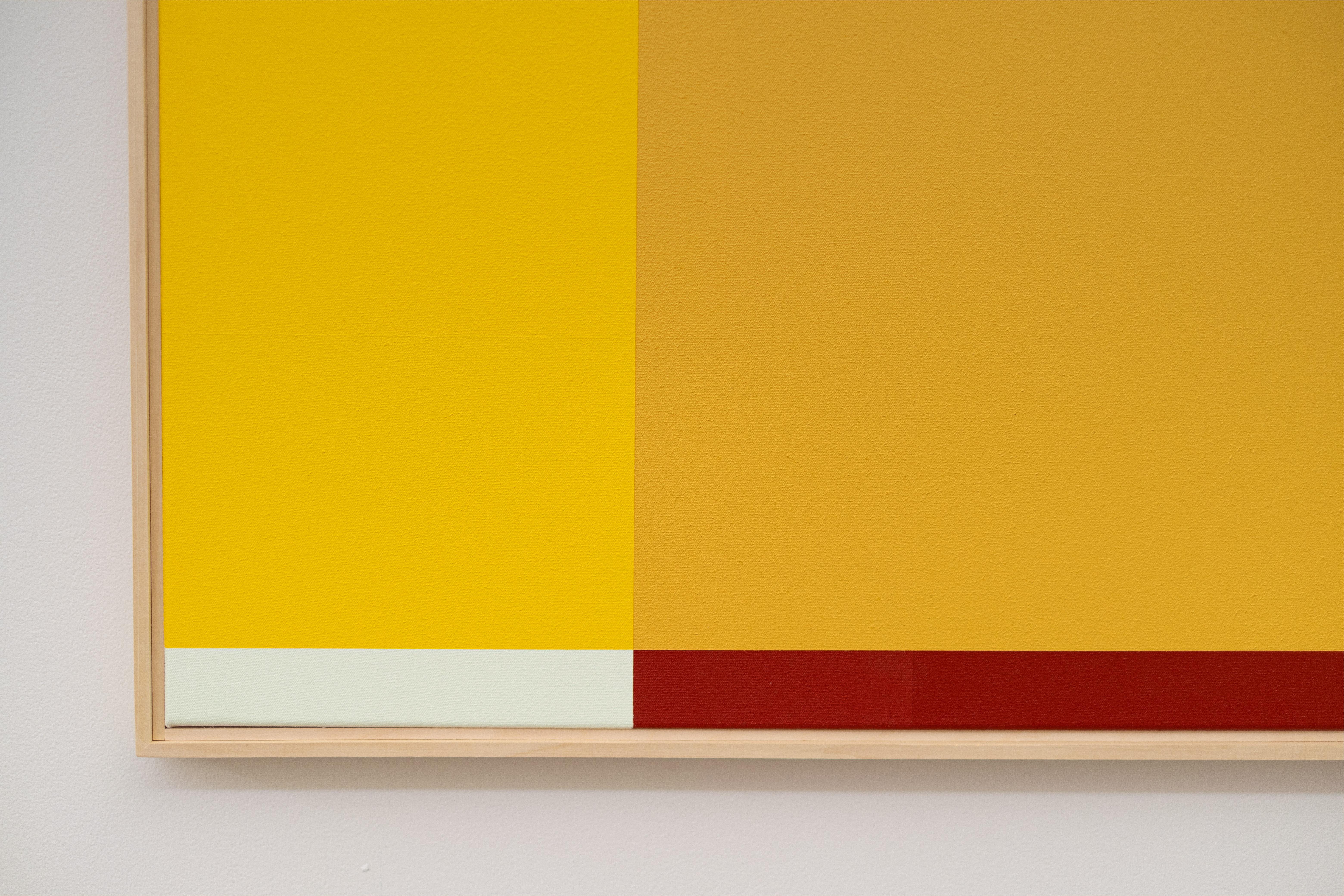 Cette peinture abstraite contemporaine de Milly Ristvedt s'exprime sous forme géométrique.

La puissance de la couleur pure et de la forme minimale est magistralement mise en valeur dans cette peinture abstraite de Milly Ristvedt. Depuis plus de six