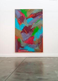 Tia Maria - große, farbenfrohe, modernistische, gestische abstrakte Acryl auf Leinwand