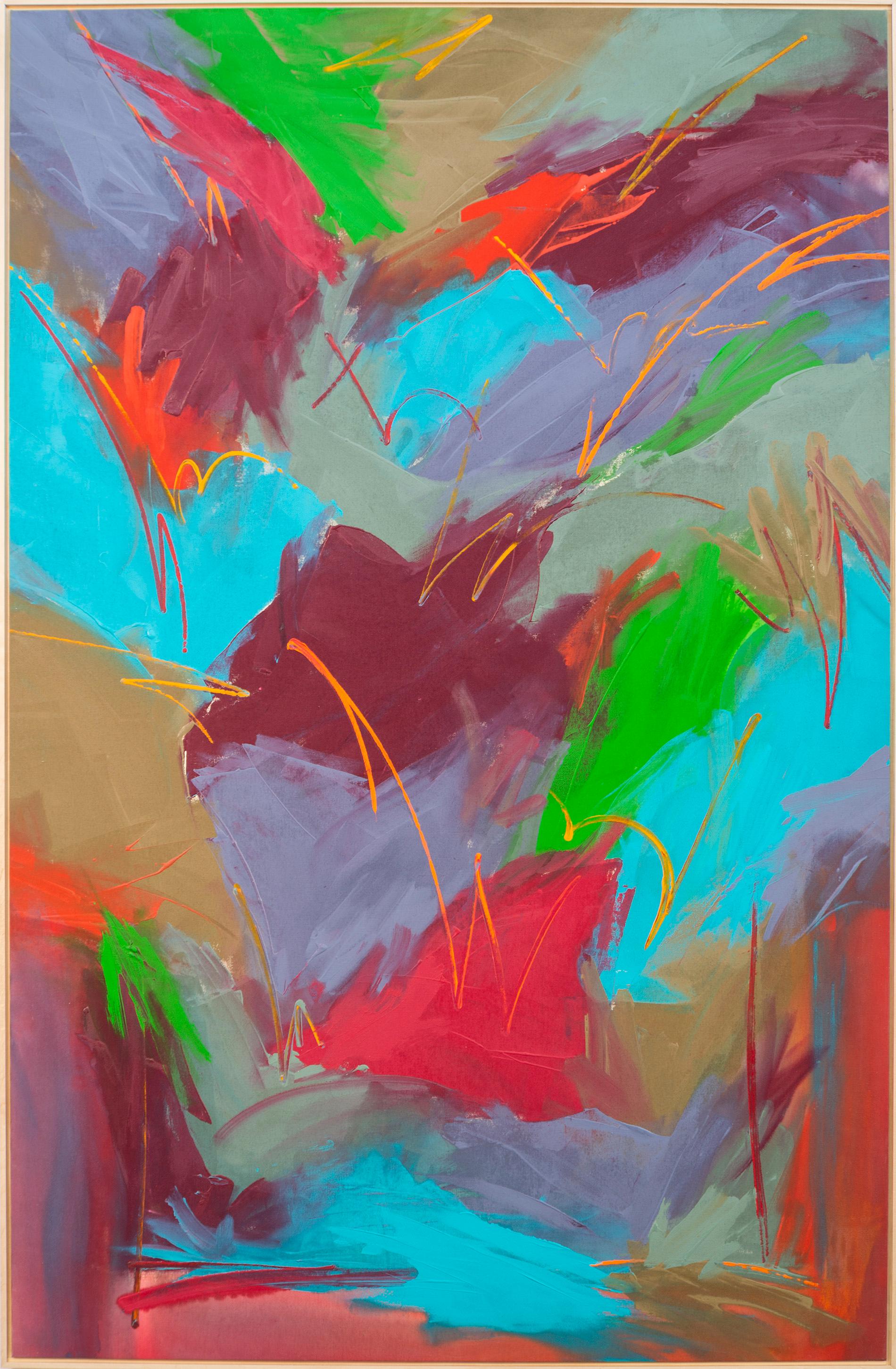 Milly Ristvedt Abstract Painting - Tia Maria - large, colourful, modernist, gestural abstract, acrylic on canvas