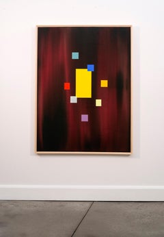 Time and Motion - rich, dark, colourful, geometric abstract acrylic on canvas