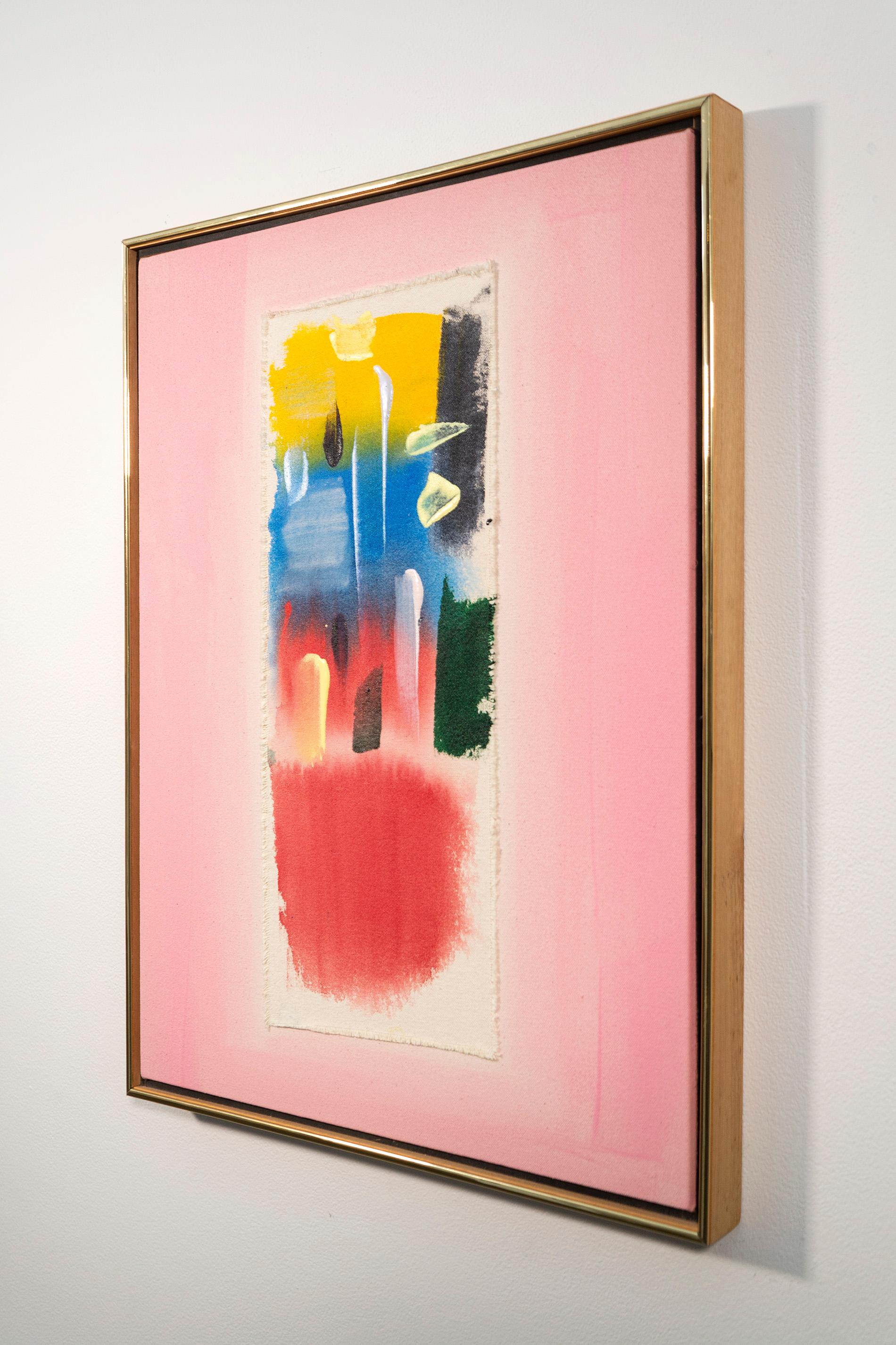 Totem/Poinçon - abstrait brillant, coloré et gestuel, acrylique sur toile - Abstrait Painting par Milly Ristvedt