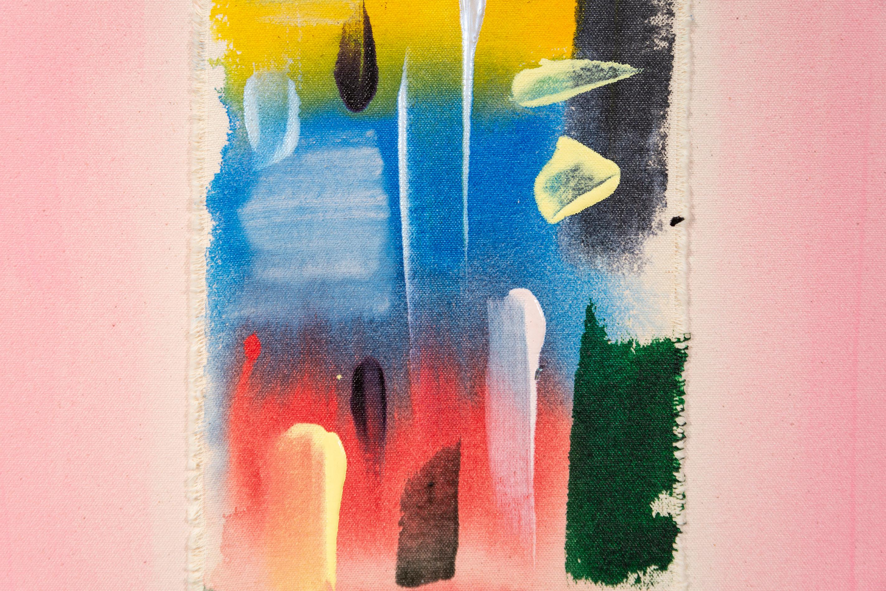 Totem/Poinçon - abstrait brillant, coloré et gestuel, acrylique sur toile en vente 1