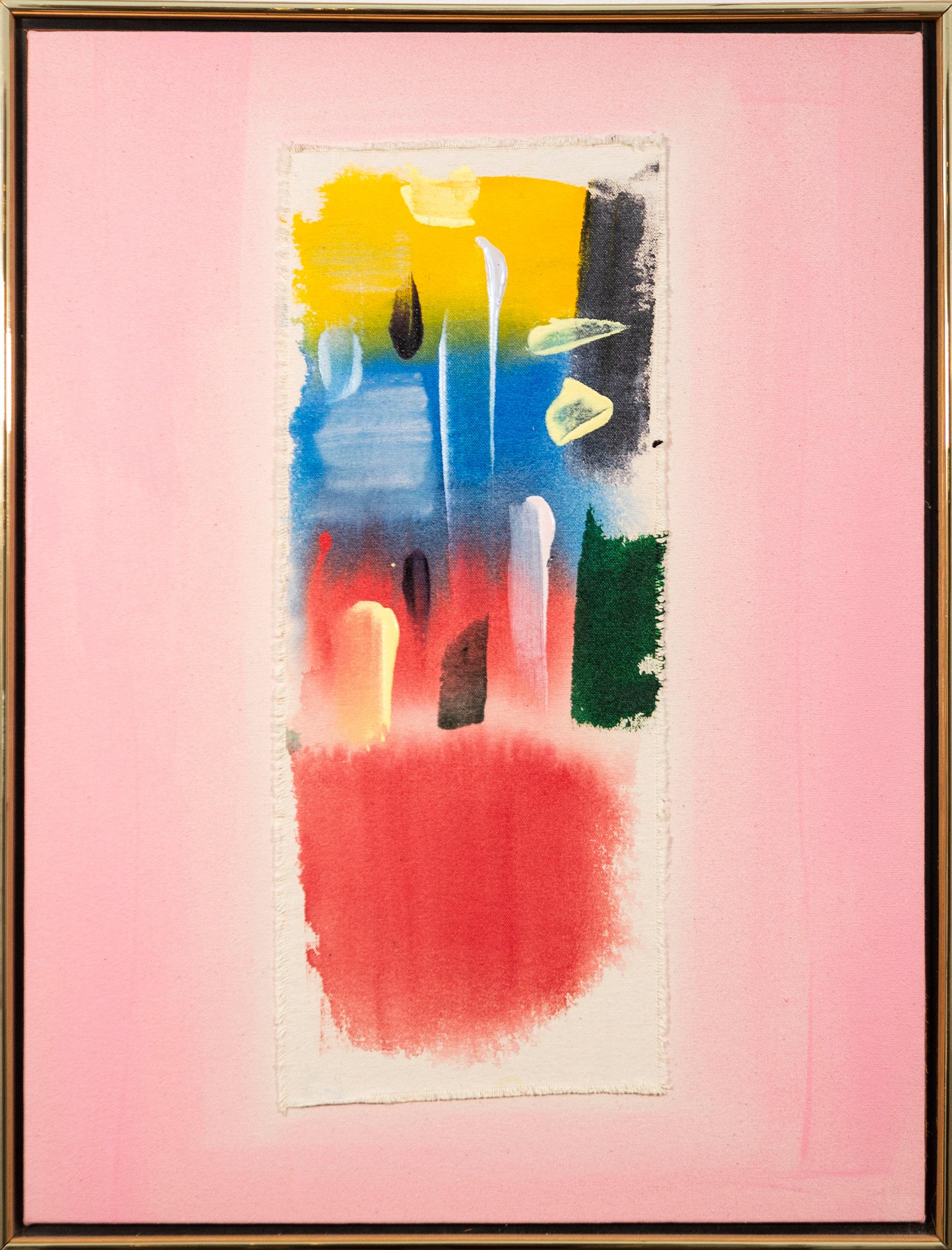 Totem/Poinçon - abstrait brillant, coloré et gestuel, acrylique sur toile - Painting de Milly Ristvedt