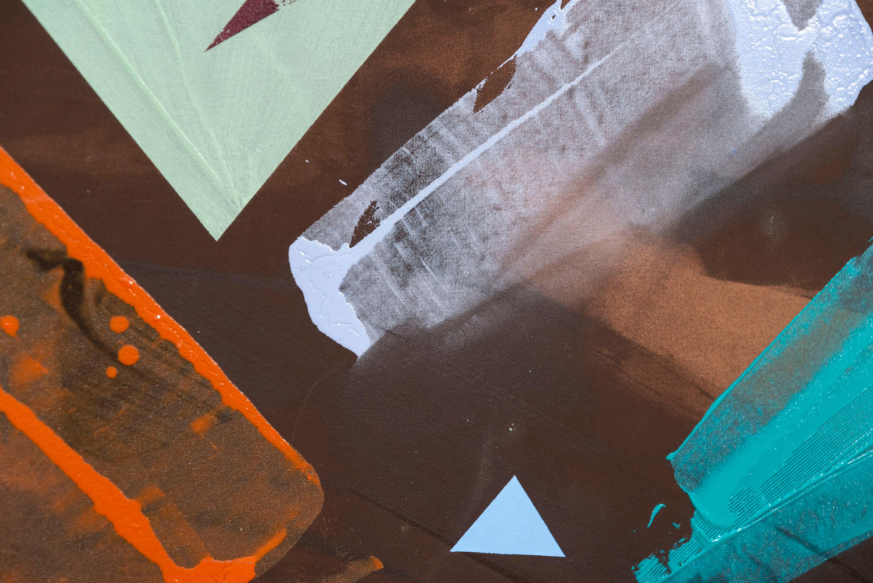 Triangle Lake - moderno, contemporaneo, astratto gestuale, acrilico su tela in vendita 7