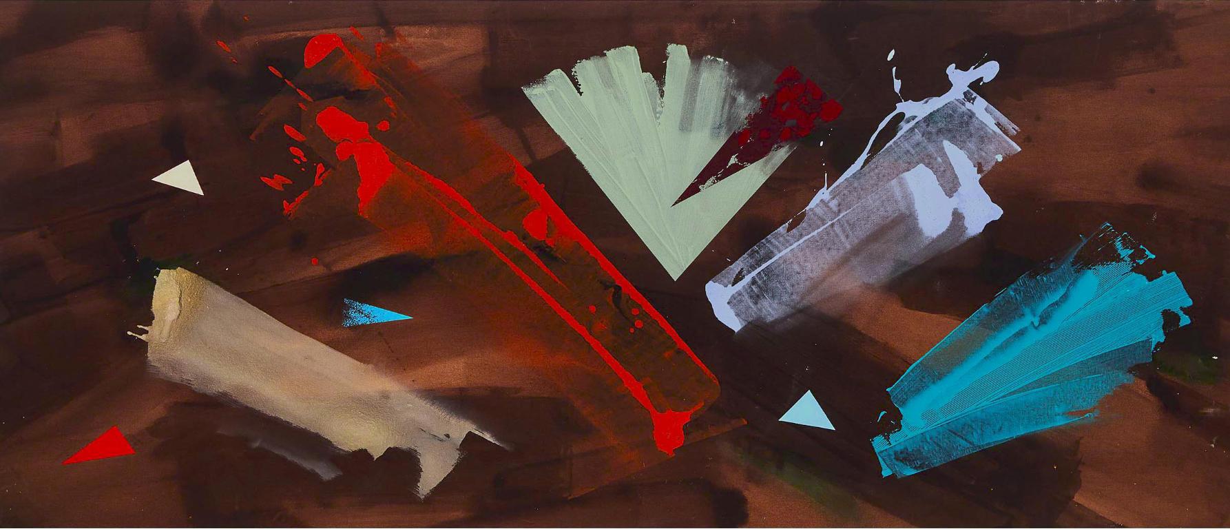 Triangle Lake - moderno, contemporaneo, astratto gestuale, acrilico su tela in vendita 9