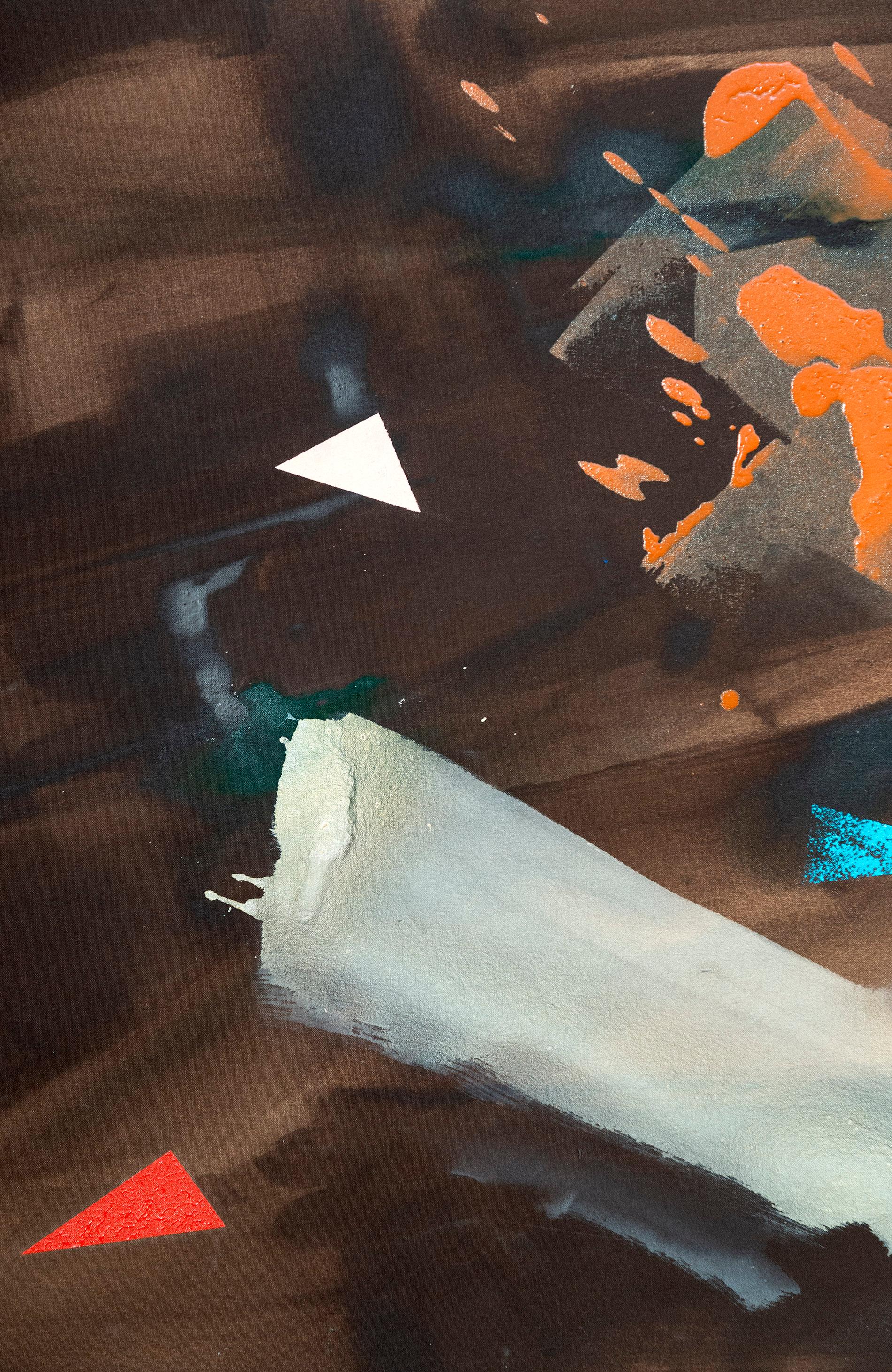 Triangle Lake - moderno, contemporaneo, astratto gestuale, acrilico su tela - Painting Astratto di Milly Ristvedt