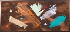 Triangle Lake - modern, contemporary, gestural abstract, acrylic on canvas