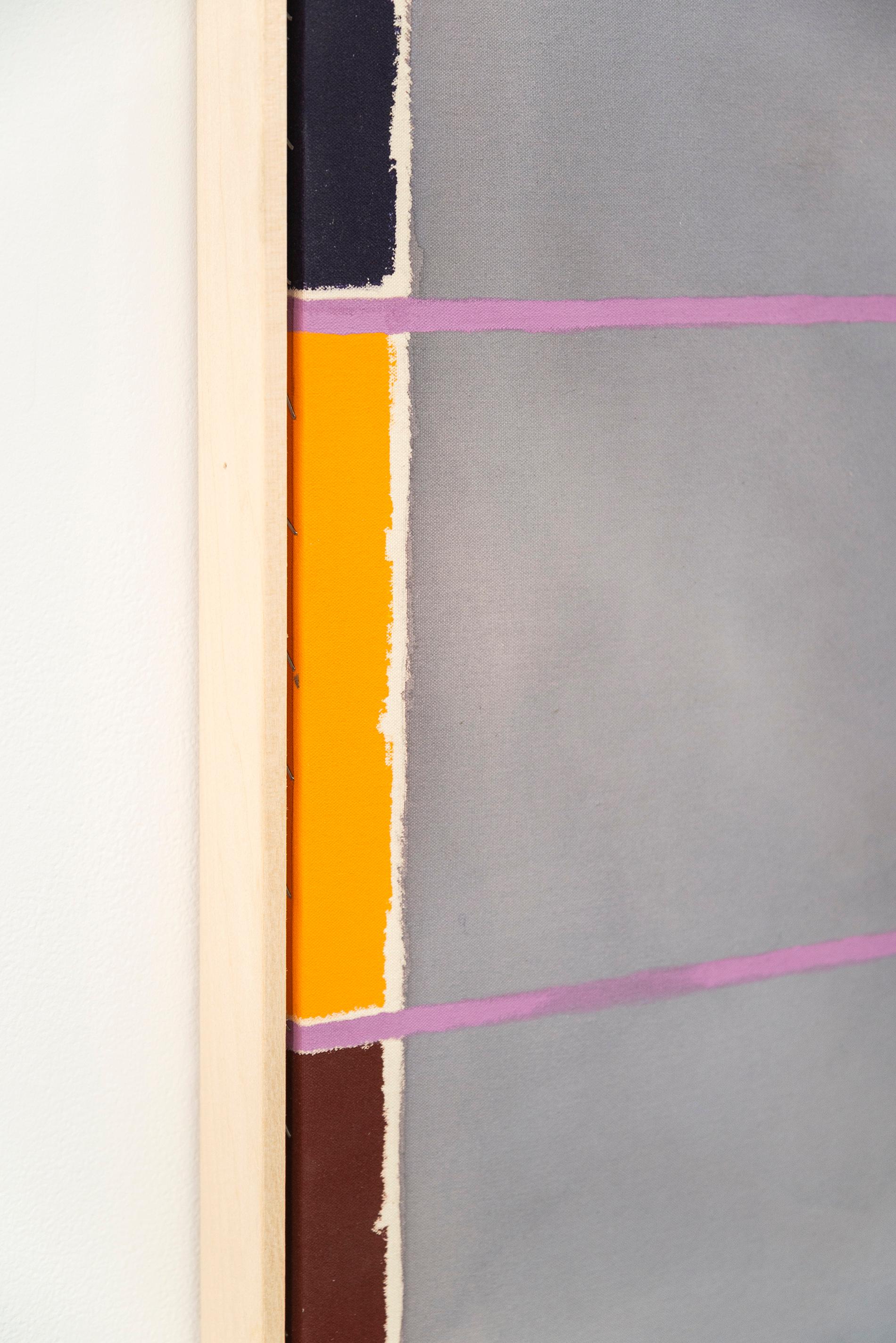 Melodía para Duke Ellington - grande, modernista, abstracto, acrílico sobre lienzo - Abstract Painting Gris de Milly Ristvedt