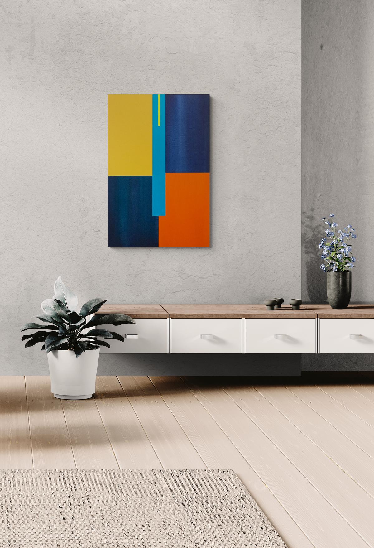 Verticalità #2 - moderno, contemporaneo, astratto geometrico, acrilico su tela in vendita 5