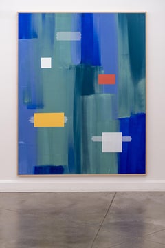 Wasser, Eis + Hotspot - modern, zeitgenössisch, abstrakt, Acryl auf Leinwand