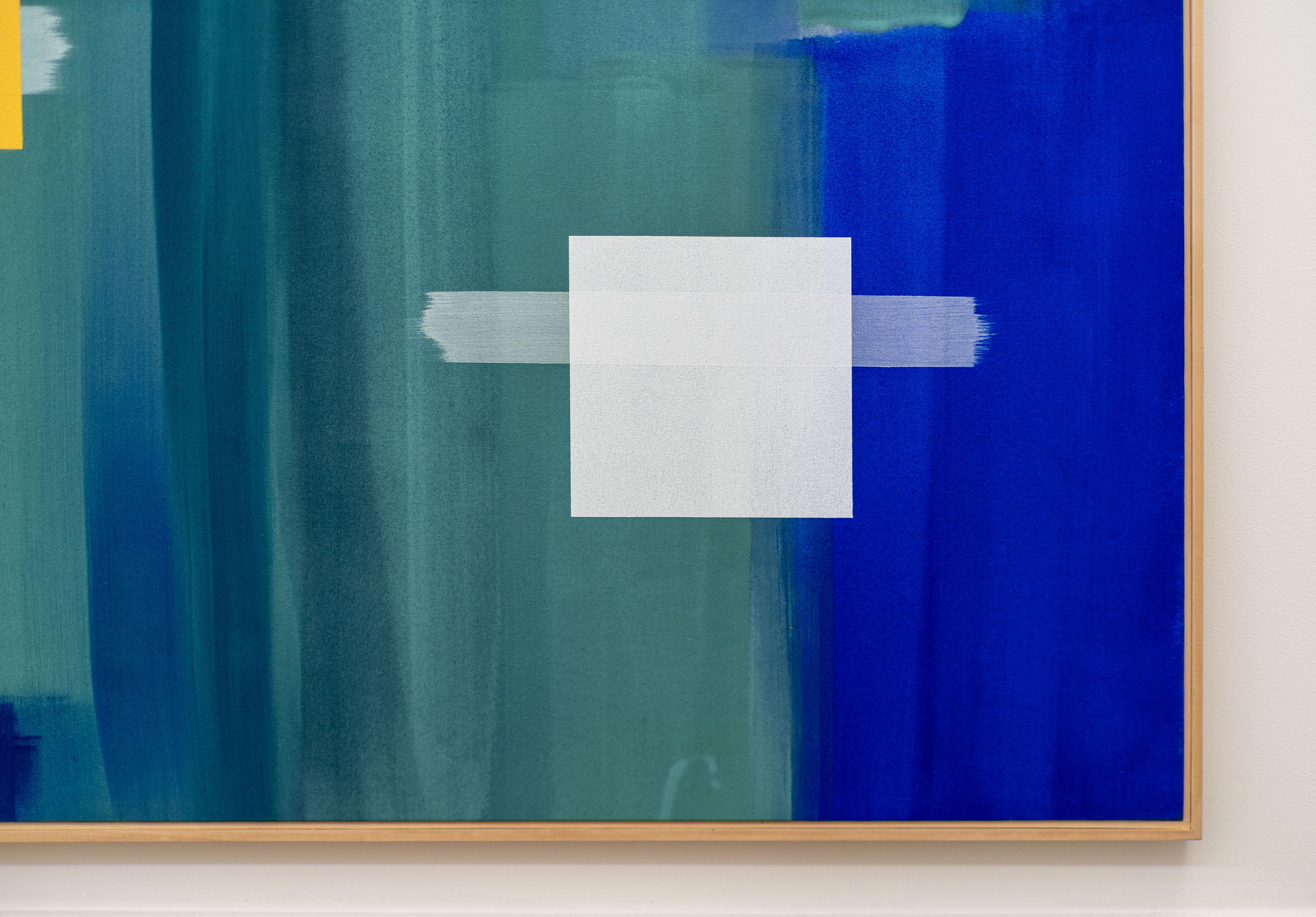 Acqua, Ghiaccio + Hotspot - moderno, contemporaneo, astratto, acrilico su tela - Abstract Painting Blu di Milly Ristvedt