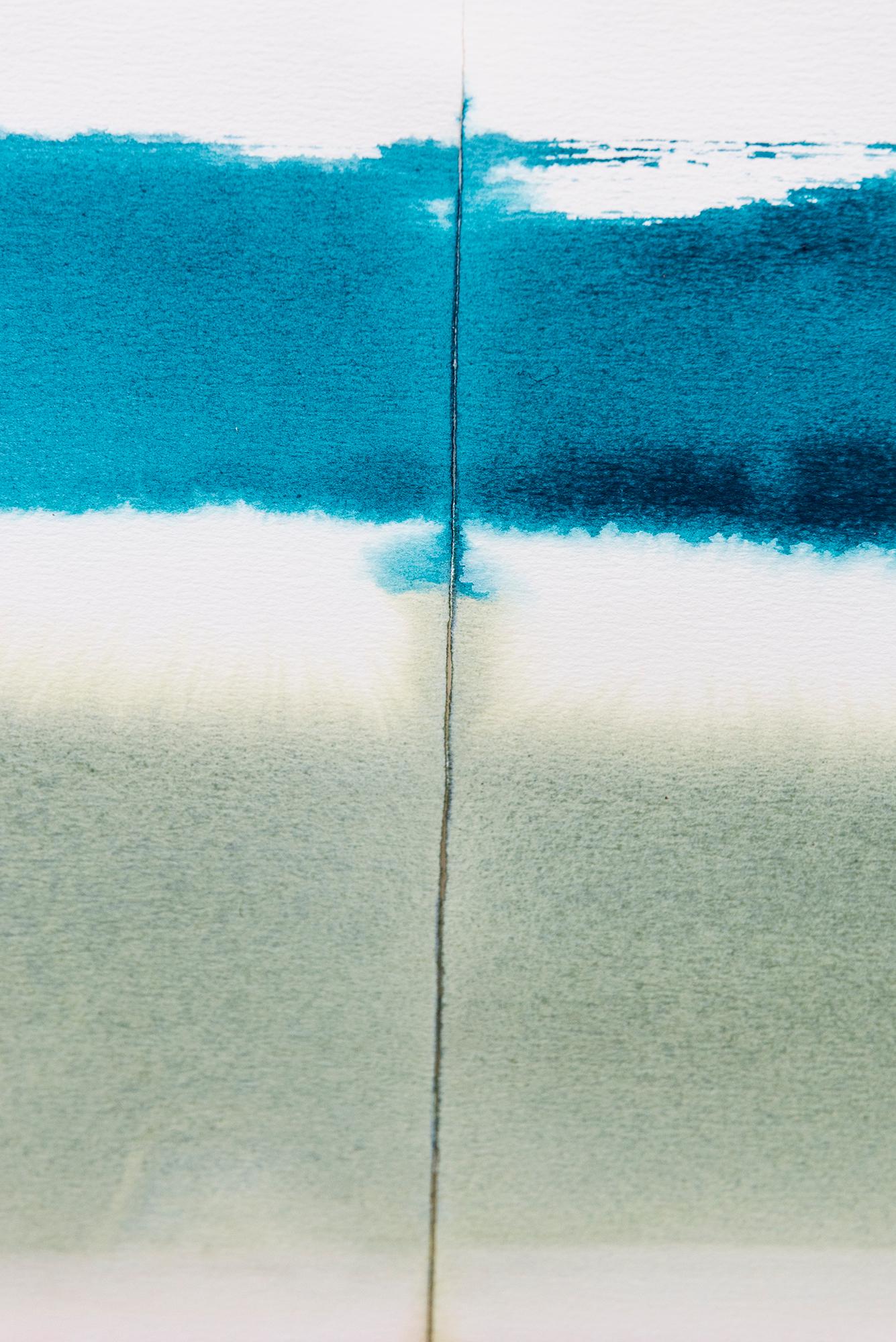 Western Sky Emma Lake (Diptych) - contemporary, abstract, acrylic on paper For Sale 10