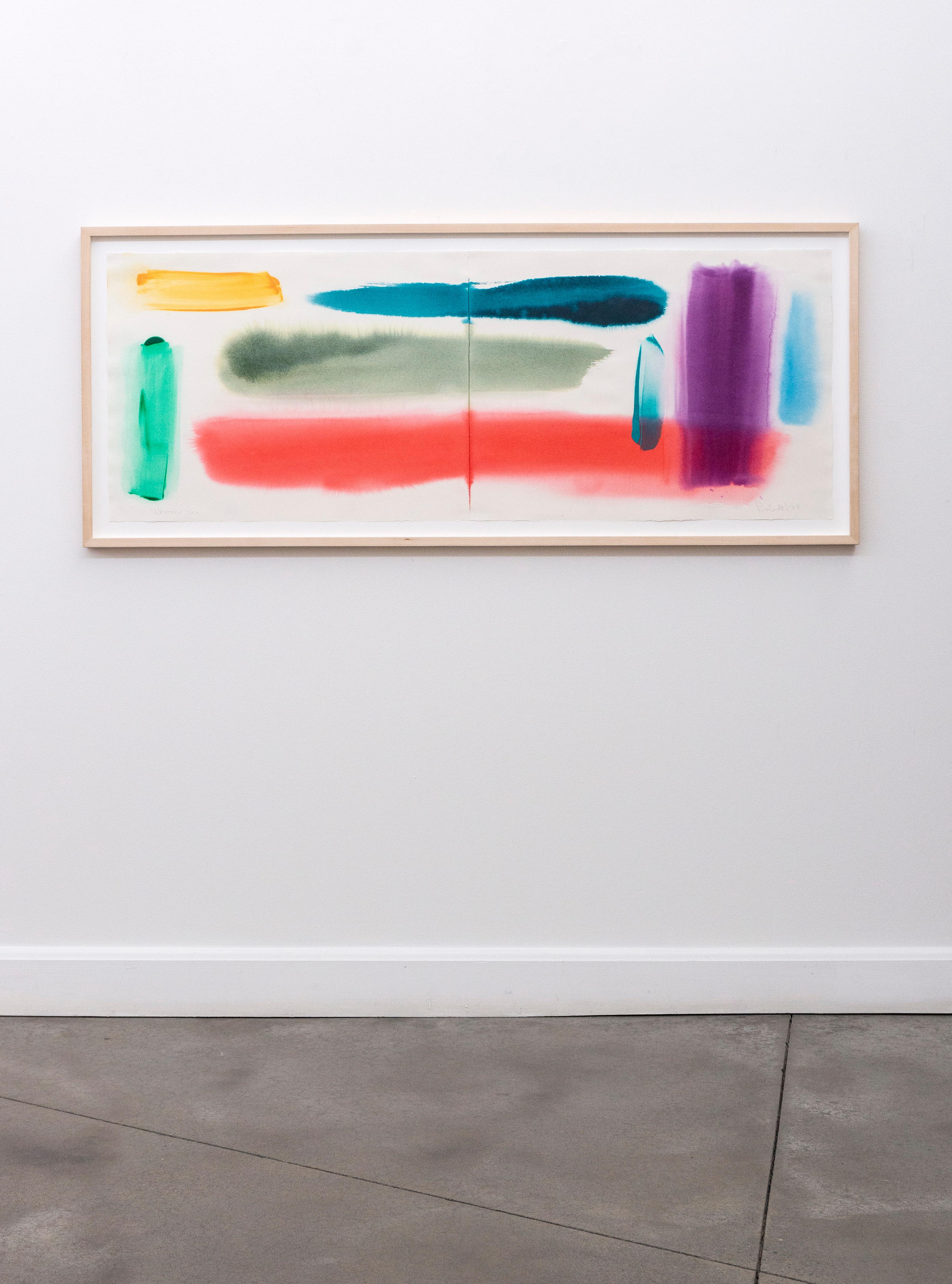 Western Sky Emma Lake (Diptych) - contemporary, abstract, acrylic on paper - Abstract Painting by Milly Ristvedt