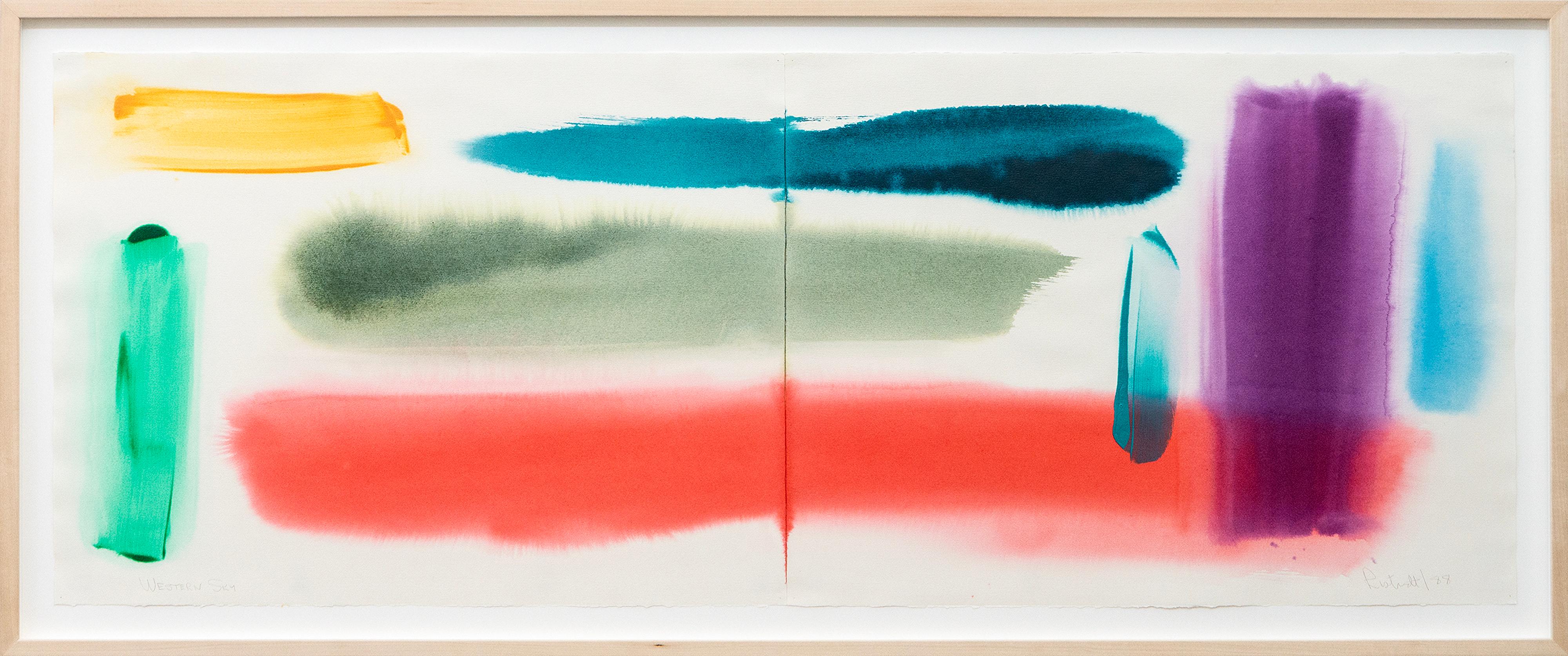 Milly Ristvedt Abstract Painting - Western Sky Emma Lake (Diptych) - contemporary, abstract, acrylic on paper
