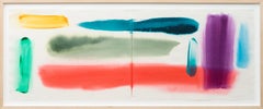Western Sky Emma Lake (Diptych) - contemporary, abstract, acrylic on paper