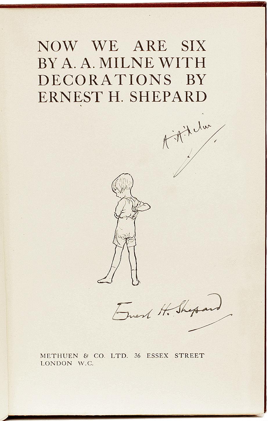 MILNE, A.A. MILNE. Ahora somos seis 1927 - PRIMERA EDICIÓN - FIRMADO POR MILNE & SHEPHARD en Bueno estado para la venta en Hillsborough, NJ