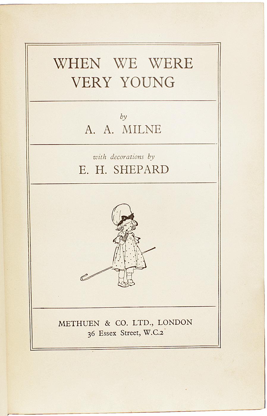 Tessuto A.A. MILNE. Quando eravamo molto giovani. ISCRITTO DA CHRISTOPHER ROBIN MILNE in vendita