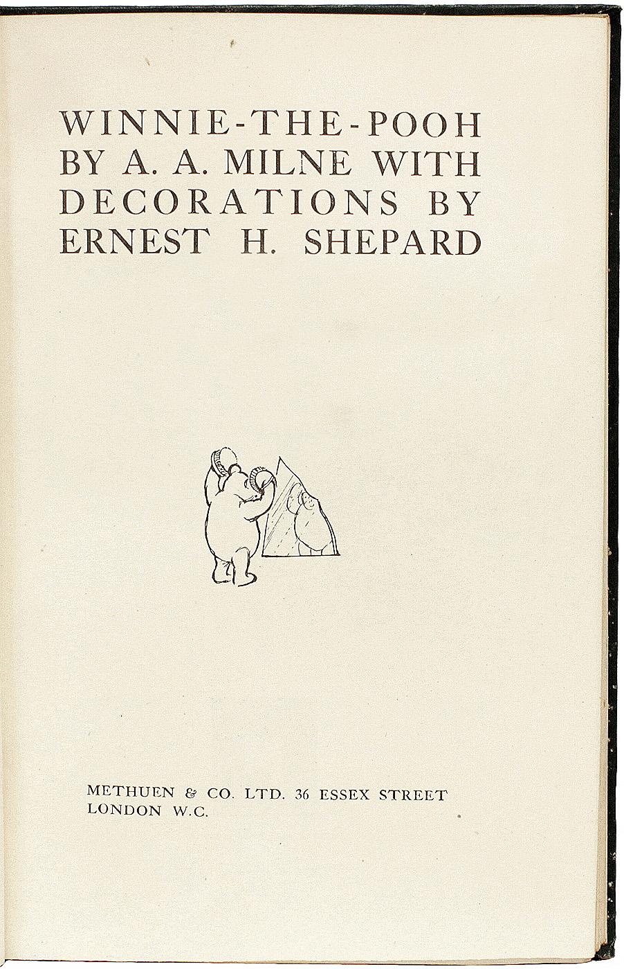 Britannico MILNE, A.A. Milne, Winnie The Pooh. (PRIMA EDIZIONE - PRIMA STAMPA - 1926) in vendita
