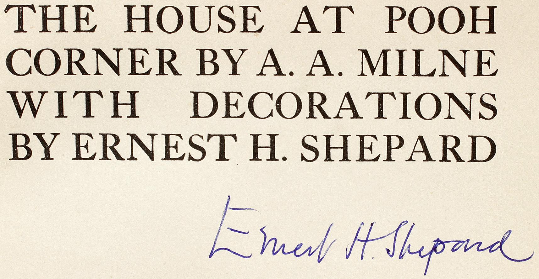 Début du 20ème siècle MILNE House At Pooh Corner. 1ST ED - 1928 - SIGNED BY E. H. SHEPHARD WITH AN ALS en vente