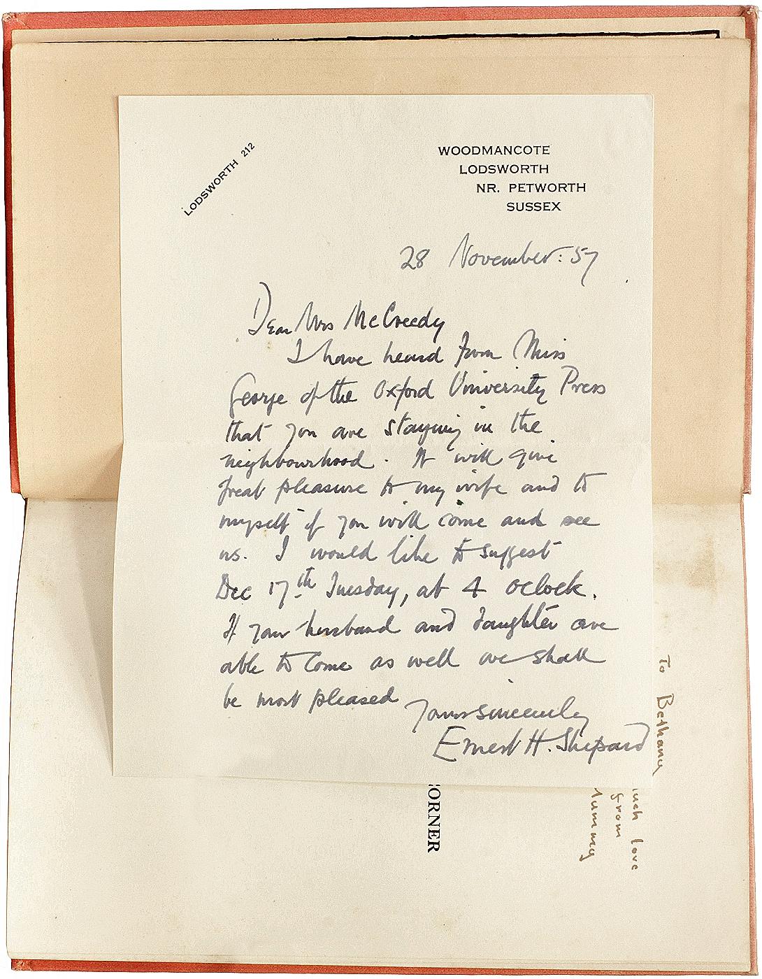 Tissu MILNE House At Pooh Corner. 1ST ED - 1928 - SIGNED BY E. H. SHEPHARD WITH AN ALS en vente