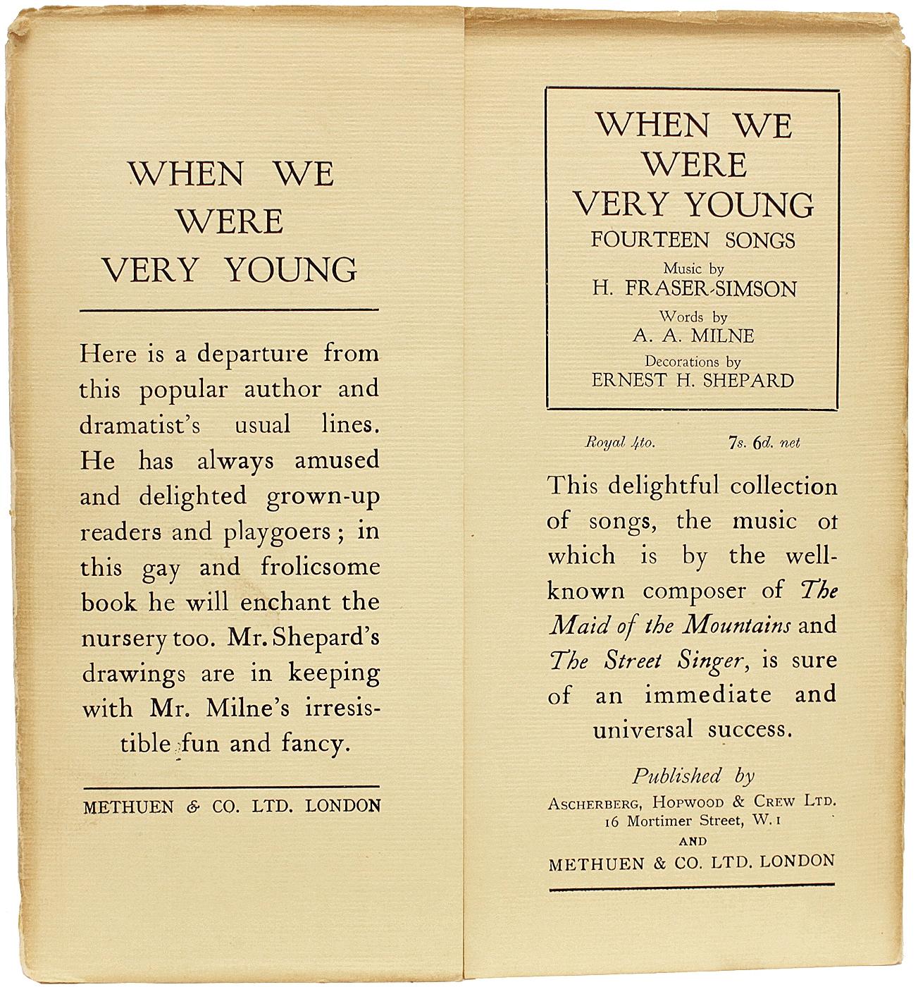 MILNE - When We Were Very Young - 1st ED - 1924 - SIGNED BY MILNE & SHEPARD In Good Condition In Hillsborough, NJ