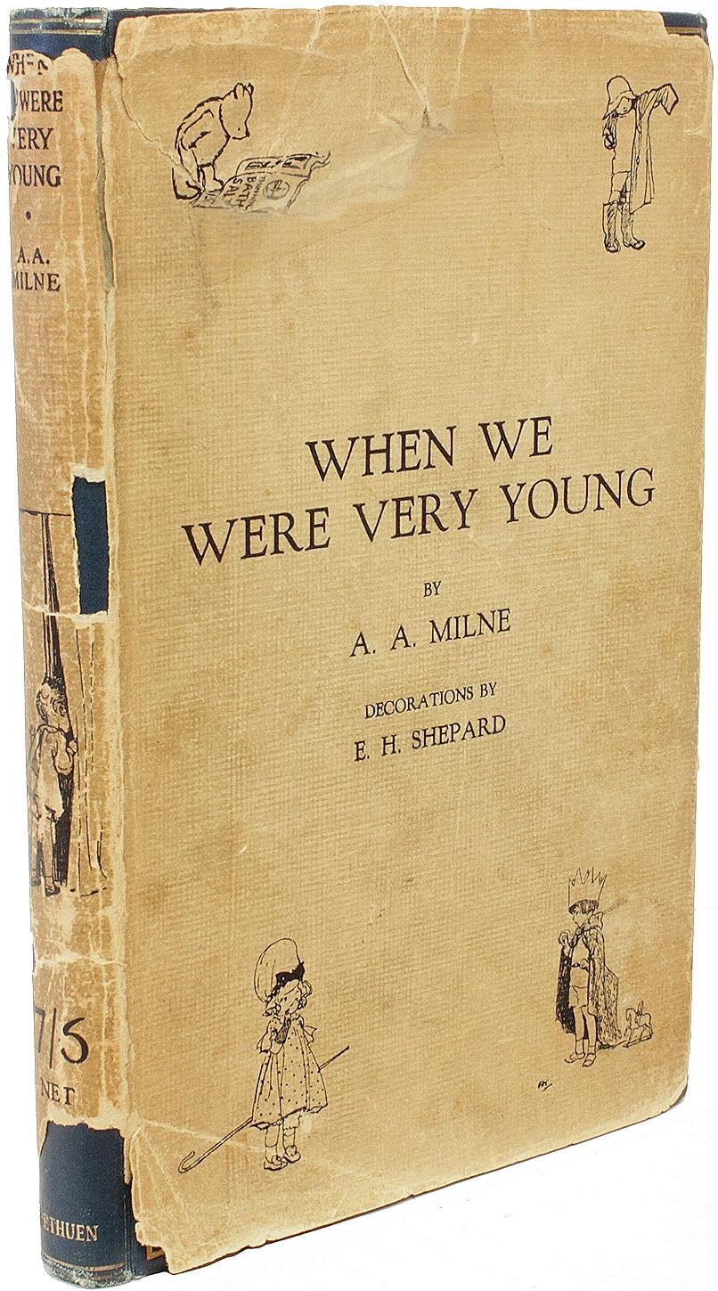 Fabric MILNE - When We Were Very Young - 1st ED - 1924 - SIGNED BY MILNE & SHEPARD