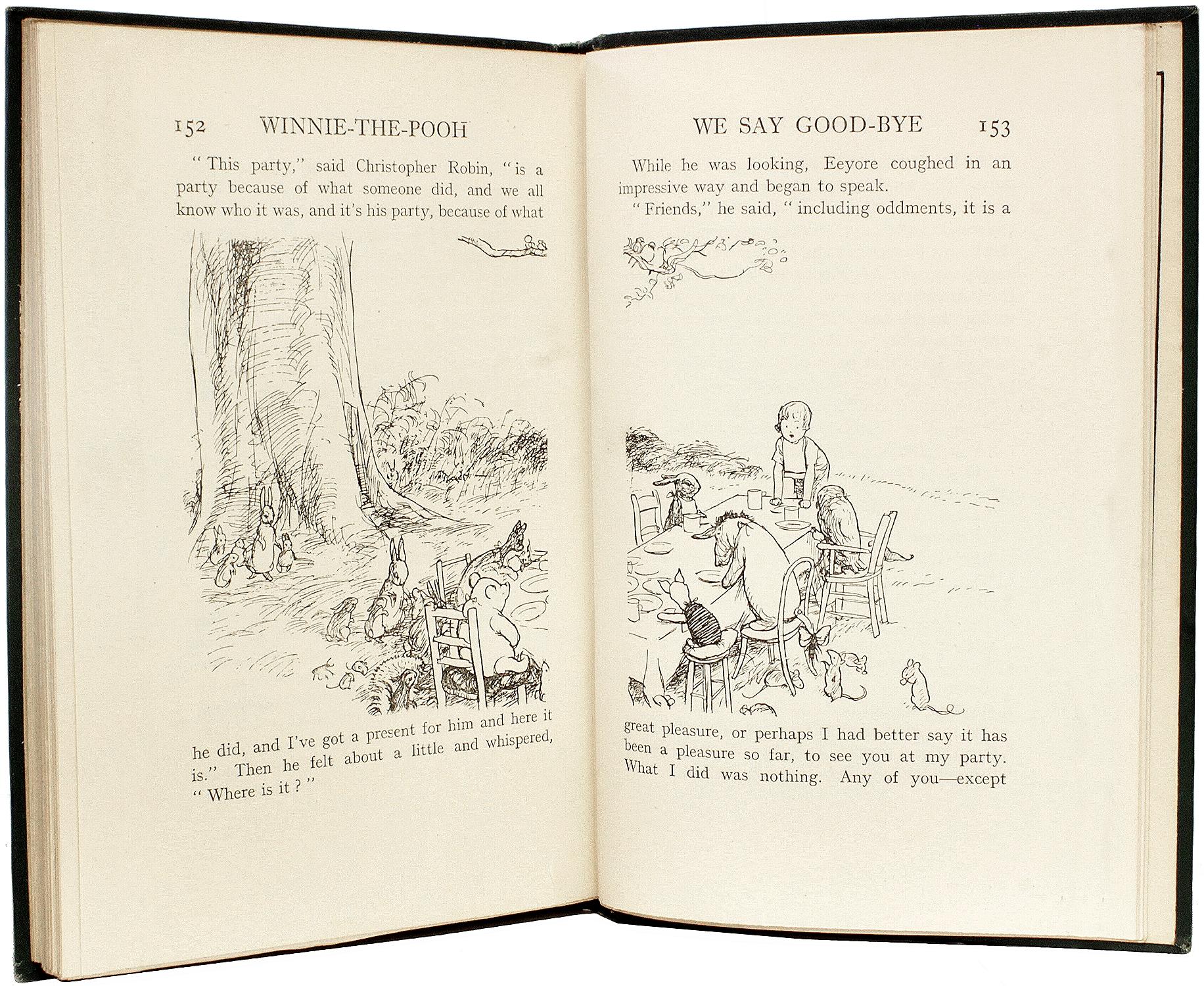 Fabric MILNE. Winnie The Pooh. 1926 - FIRST EDITION - FIRST PRINTING - WITH DUST JACKET