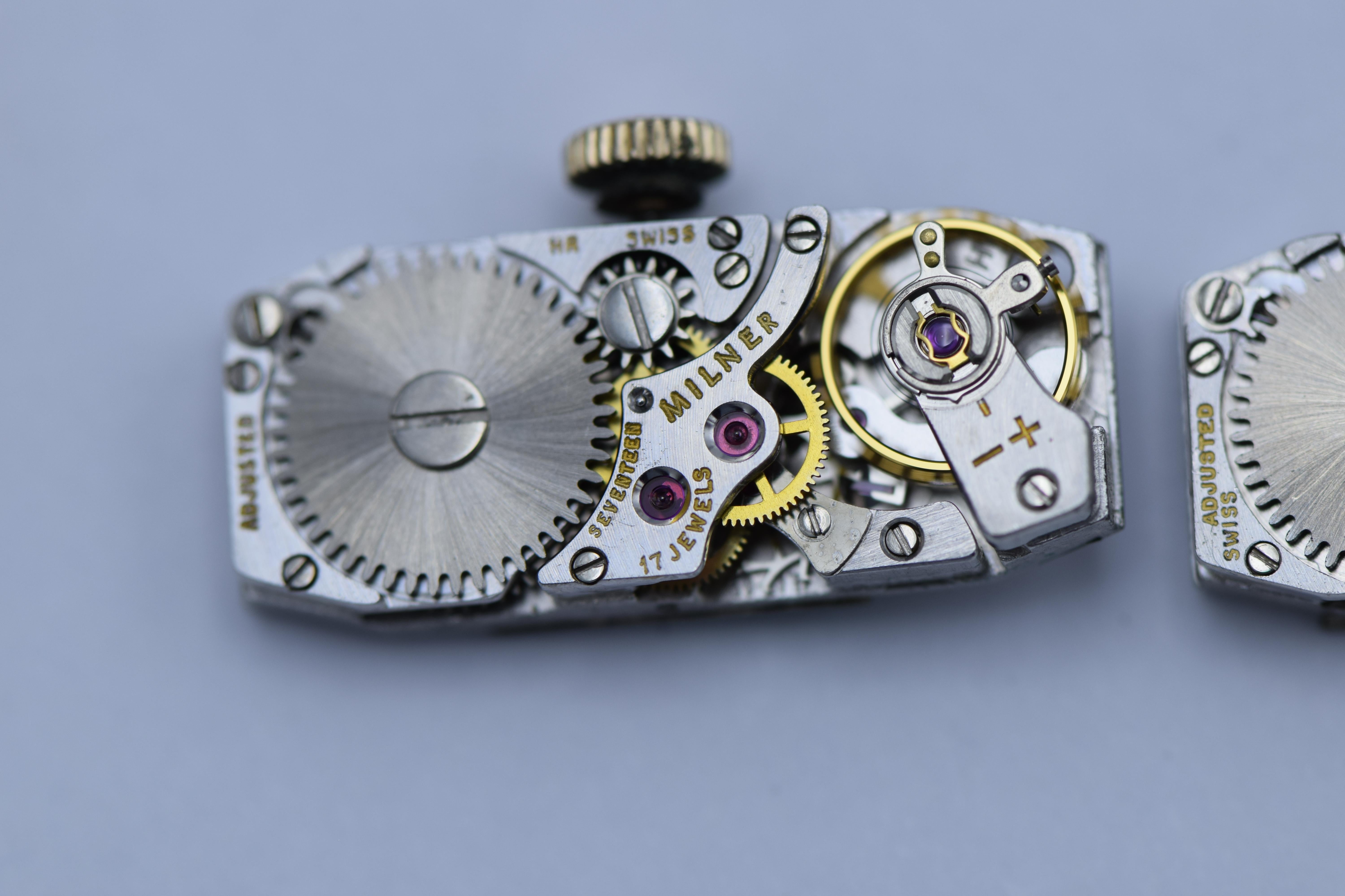 Milner Gold Lapis Lazuli Malachite Dual Time Zone Bracelet Wristwatch  4