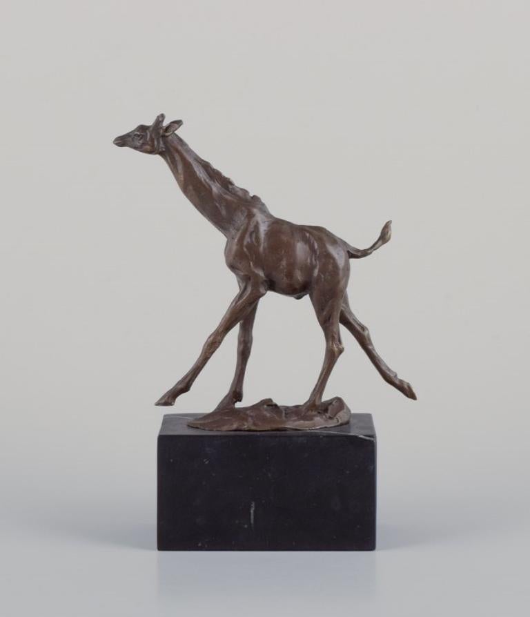 Milo (1955), Spanish sculptor. Bronze sculpture of a giraffe.
Signed Milo and stamped by a foundry in Paris.
Late 20th century.
In perfect condition.
Dimensions: H 26.0 cm x L 16.0 cm.