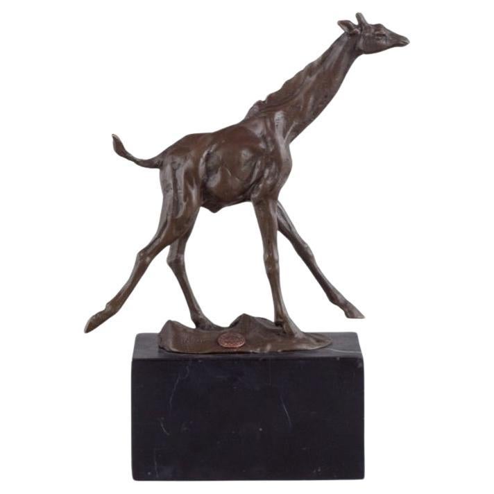 Milo (1955), Spanish sculptor. Bronze sculpture of giraffe. Late 20th C. For Sale