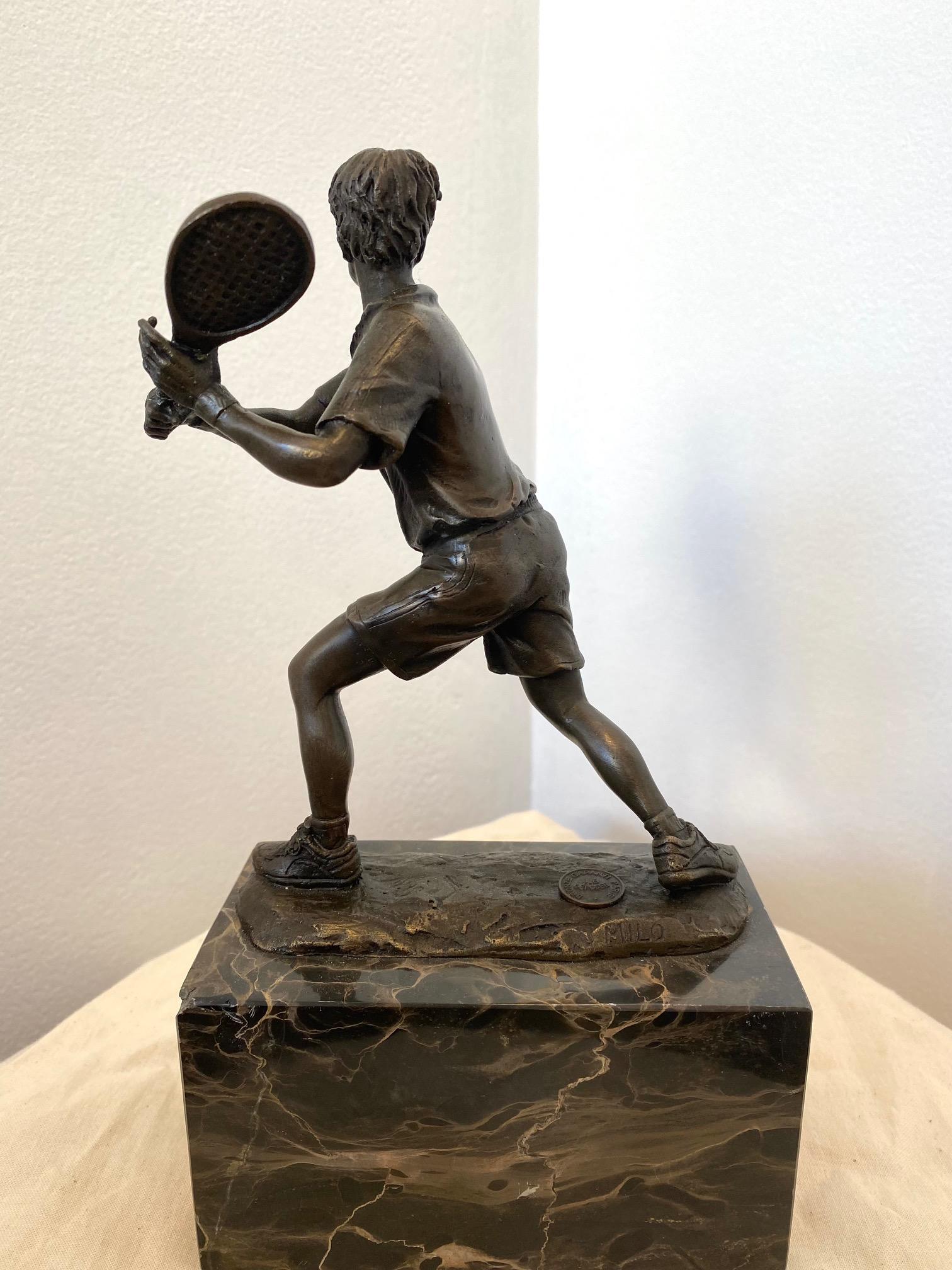Bronze signiert Milo (Frankreich) – Tennisspieler 1