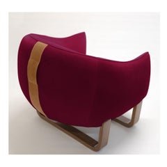 Milo Armchair, Cranberry/Chesterfield Velvet