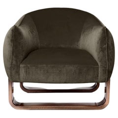 Fauteuil Milo, velours Earth/Chesterfield