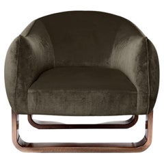 Fauteuil Milo, velours terre/chair d'intérieur