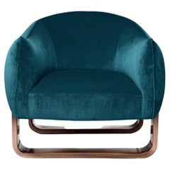 Fauteuil Milo, velours Ming/Chesterfield