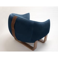 Milo Armchair, Ocean/Creme Brulee Velvet