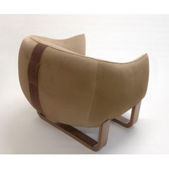 Milo Armchair, Taupe/Creme Brulee Velvet