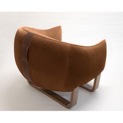 Milo Armchair, Terra Cotta/Creme Brulee Velvet