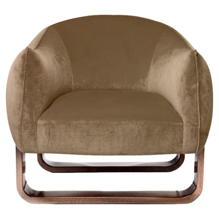 Sillón Milo, Terracota/Terciopelo Creme Brulee en venta